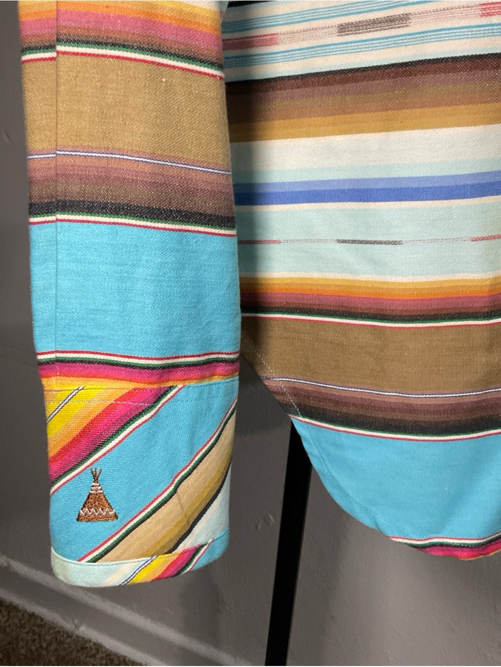 Tasha Polizzi Turquoise Multi-Stripe Western Button-Down Shirt - Picture 3 of 10